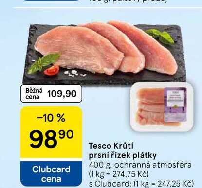 Tesco Krůtí prsní řízek plátky, 400 g