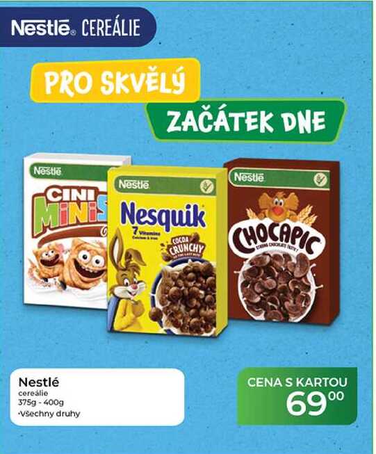 Nestlé cereálie 375g-400g