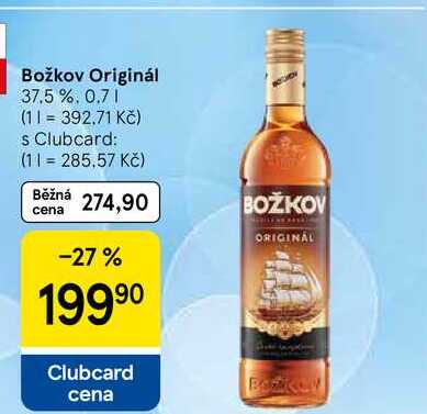 Božkov Originál 37.5%, 0.7 l