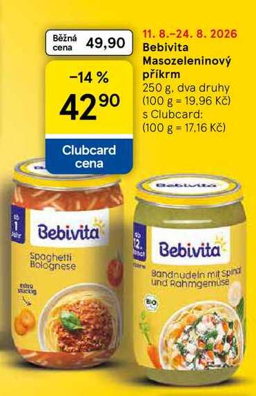 Bebivita Masozeleninový příkrm, 250 g