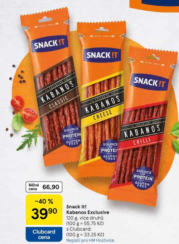 Snack It! Kabanos Exclusive, 120 g, více druhů