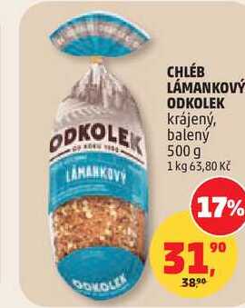 CHLÉB LÁMANKOVÝ ODKOLEK krájený, balený, 500 g