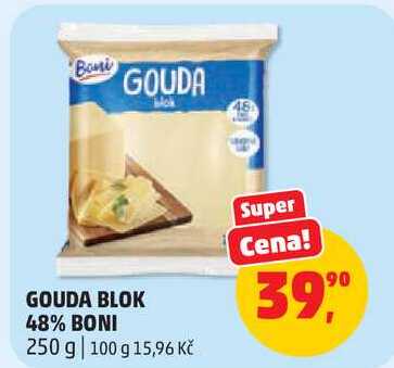 GOUDA BLOK 48% BONI, 250 g