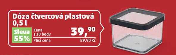 Dóza čtvercová plastová 0,5 l