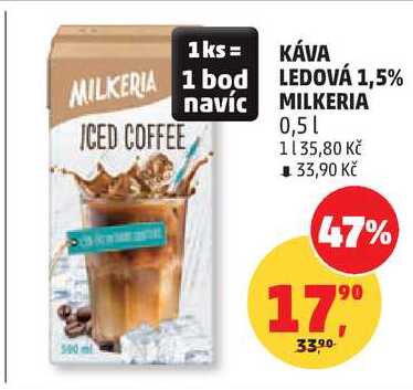 KÁVA LEDOVÁ 1,5% MILKERIA, 0,5 l