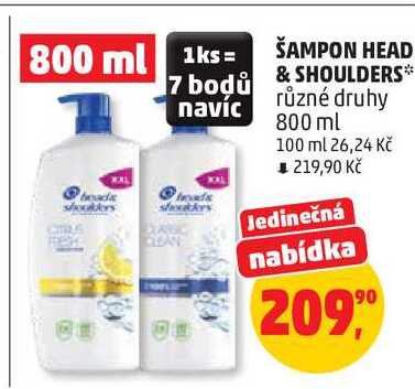 HEAD & SHOULDERS různé druhy, 800 ml