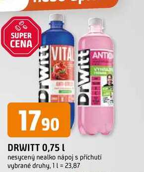 DRWITT 0,75 L nesycený nealko nápoj s příchuti vybrané druhy