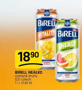 BIRELL NEALKO vybrané druhy 0,5l plech