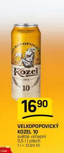 VELKOPOPOVICKÝ KOZEL 10 světlé výčepní 0,5l| plech