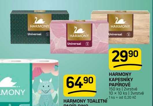 HARMONY KAPESNÍKY PAPÍROVÉ 150 ks | 2vrstvé 10 x 10 ks | 3vrstvé