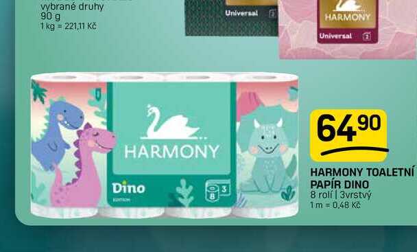 HARMONY TOALETNÍ PAPÍR DINO 8 rolí | 3vrstvý