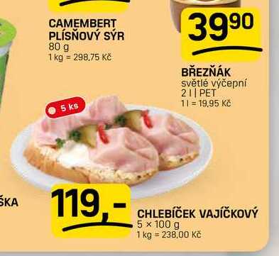 CHLEBÍČEK VAJÍČKOVÝ 5 x 100 g
