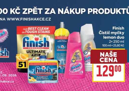 Finish Čistič myčky lemon duo 2x 250 ml