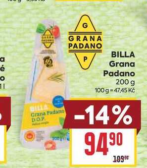 BILLA Grana Padano 200 g 