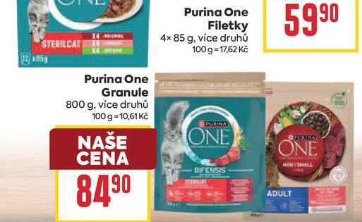 Purina One Filetky 4× 85 g