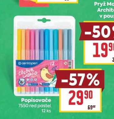 Popisovače 7550 red pastel 12 ks 