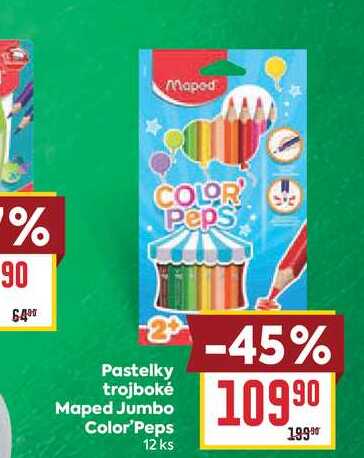 Pastelky trojboké Maped Jumbo Color'Peps 12 ks
