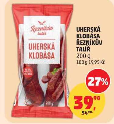 UHERSKÁ KLOBÁSA ŘEZNÍKŮV TALÍŘ, 200 g
