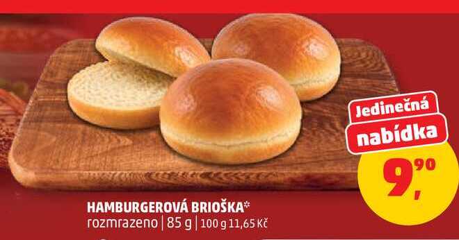 HAMBURGEROVÁ BRIOŠKA rozmrazeno, 85 g
