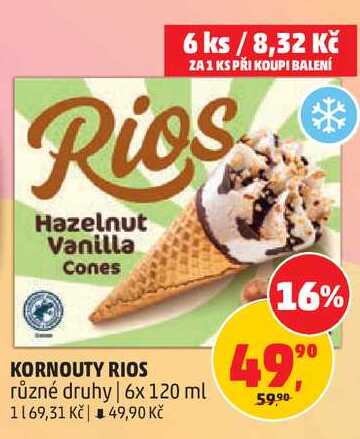 KORNOUTY RIOS různé druhy, 6x 120 ml 