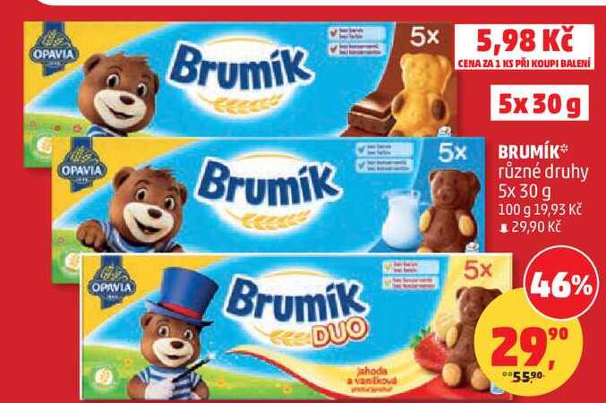 BRUMÍK různé druhy, 5x 30 g
