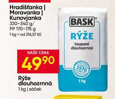 BASK rýže Loupaná dlouhozrnná 1 kg 