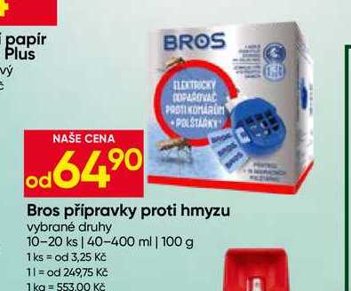 Bros přípravky proti hmyzu vybrané druhy 10-20 ks