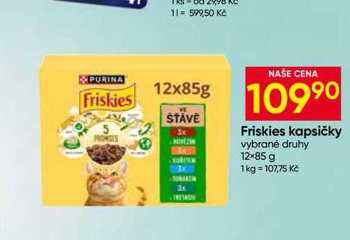 Friskies kapsičky vybrané druhy 12×85 g