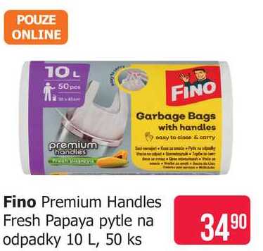 Fino Premium Handles Fresh Papaya pytle na odpadky 10 L, 50 ks