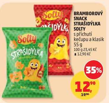 BRAMBOROVÝ SNACK STRAŠIDÝLKA SOLTY s příchutí kečupu, 55 g