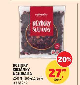 ROZINKY SULTÁNKY NATURALIA, 250 g 