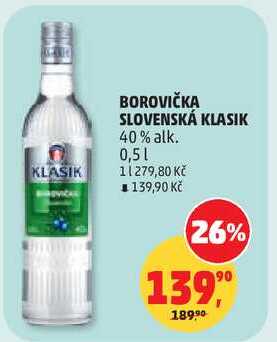 BOROVIČKA SLOVENSKÁ KLASIK 40% alk., 0,5 l