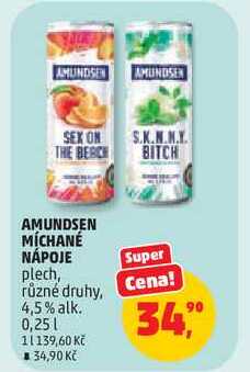 AMUNDSEN MÍCHANÉ NÁPOJE Super plech, různé druhy, 4,5% alk., 0,25 l