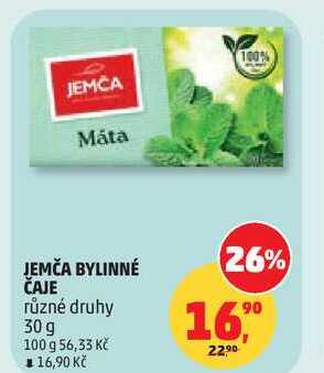 JEMČA BYLINNÉ ČAJE různé druhy, 30 g