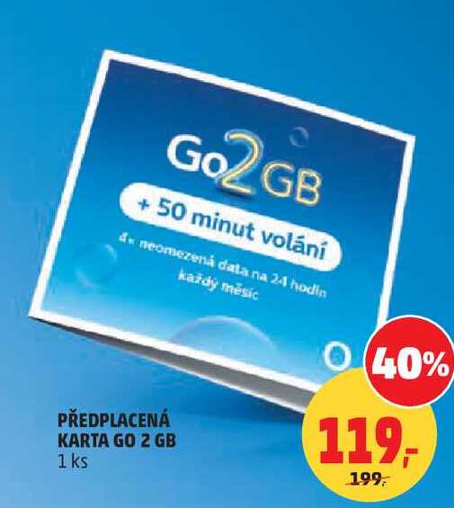 PŘEDPLACENÁ KARTA GO 2 GB, 1 ks  