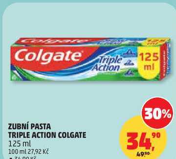 ZUBNÍ PASTA TRIPLE ACTION COLGATE, 125 ml