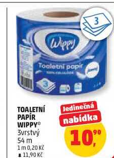 TOALETNÍ PAPÍR WIPPY 3vrstvý, 54 m