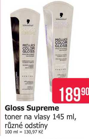 Gloss Supreme toner na vlasy 145 ml, různé odstíny