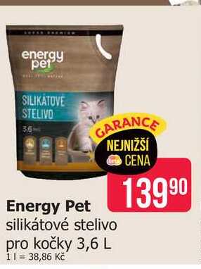 Energy Pet silikátové stelivo pro kočky 3,6 L