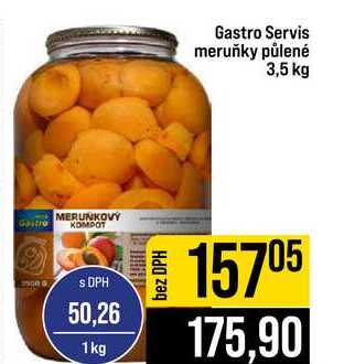 Gastro Servis meruňky půlené 3,5 kg 