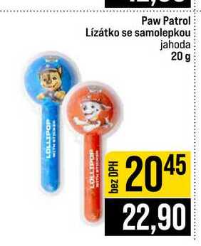 Paw Patrol Lízátko se samolepkou jahoda 20 g