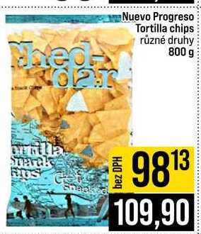 Nuevo Progreso Tortilla chips různé druhy 800 g