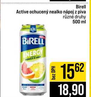 Birell Active ochucený nealko nápoj z piva různé druhy 500 ml