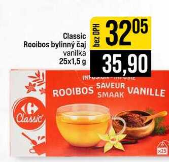 Classic Rooibos bylinný čaj Classic vanilka 25x1,5 g