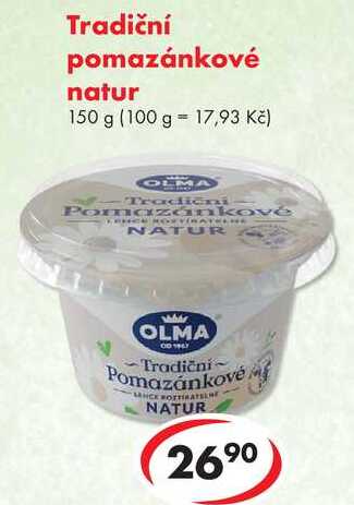 Tradiční pomazánkové natur, 150 g