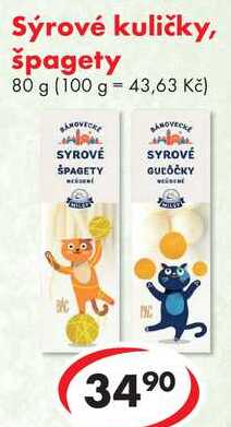 Sýrové kuličky, špagety, 80 g
