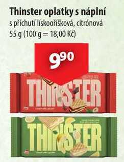 Thinster oplatky s náplní, 55 g