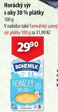 Horácký sýr s oky 30% plátky, 100 g 