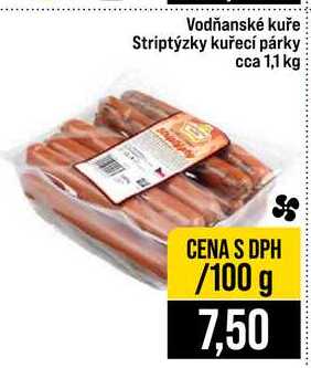 Vodňanské kuře Striptýzky kuřecí párky cca 1,1 kg
