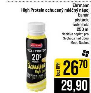 Ehrmann High Protein ochucený mléčný nápoj banán pistácie čokoláda 250 ml